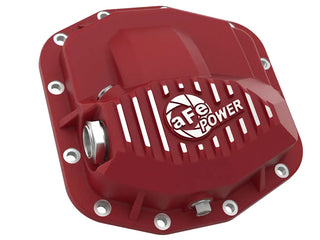aFe Pro Series Front Diff Cover (Red w/Machined Fins): Jeep Gladiator / Wrangler 3.0L / 3.6L (18-25) w/ Dana M210