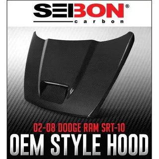 Anderson Composites SRT10 Carbon Fiber Hood: Dodge Ram 2002 - 2008