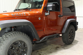 Fishbone Offroad Steel Rock Sliders (2-DOOR): Jeep Wrangler JK (07-18) - Black Textured Powdercoat