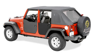 Bestop 4-Door Lower Fabric Doors Black Diamond (REAR): Jeep Wrangler JK 2007-2018 3.6L/3.8L