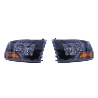 Raxiom Euro Style Headlights w/ Single Bulb - Black Housing (Clear Lens): Fits Most Hemi Models