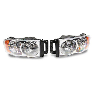 Raxiom Axial Series OEM Style Chrome Headlights (PAIR): Fits Most Dodge Ram Models (2002-2010)