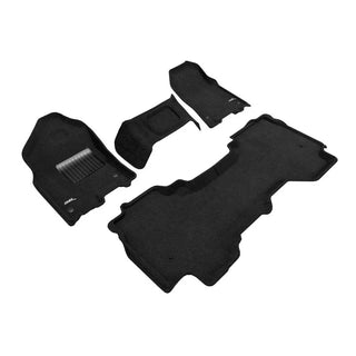3D MAXpider ACE Elegant Floormats (Black, Both Rows): Ram 1500 Quad Cab w/ Bench Front Row 2019 - 2024