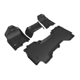 3D MAXpider ACE Kagu Floormats (Black, Both Rows): Dodge Ram 1500 Quad Cab w/ Bucket Front Row 2019 - 2024