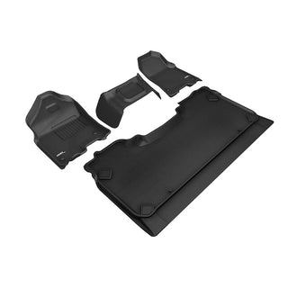 3D MAXpider ACE Kagu Floormats (Black, Both Rows): Ram 1500 Crew Cab w/ Bench Front Row 2019 - 2024