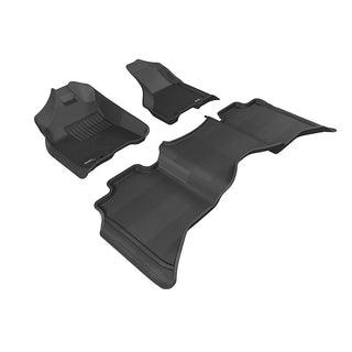 3D MAXpider ACE Kagu Floormats (Black, Both Rows): Dodge Ram Crew Cab 2009 - 2012 (1500, 2500, 3500)