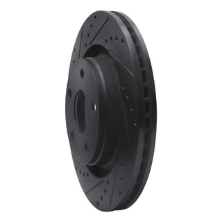 DFC 12-18 Jeep Wrangler Front Left Drilled & Slotted Black Brake Rotor