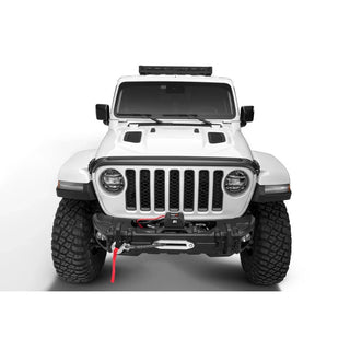 AVS Aeroskin II Textured Low Profile Hood Shield (Black): Jeep Wrangler (18-25) / Jeep Gladiator (20-25)