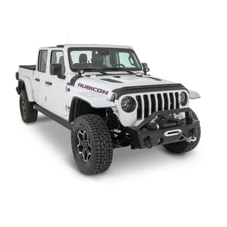 AVS Aeroskin Low Profile Hood Shield w/ Lights (Black): Jeep Wrangler (18-25) / Jeep Gladiator (20-25)