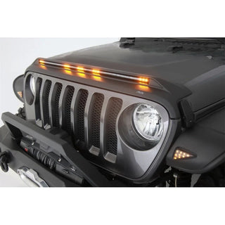 AVS Aeroskin Low Profile Hood Shield w/ Lights (Black): Jeep Wrangler JK 2007 - 2018