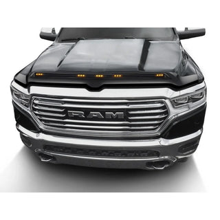 AVS Aeroskin Hood Shield Color Match w/ Lights (Diamond Black): RAM 1500 2019 - 2025