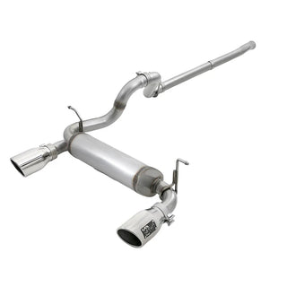 AFE Rebel Series Cat-Back Exhaust System (Polished Tips): Jeep Wrangler JL 3.6L V6 2018 - 2025