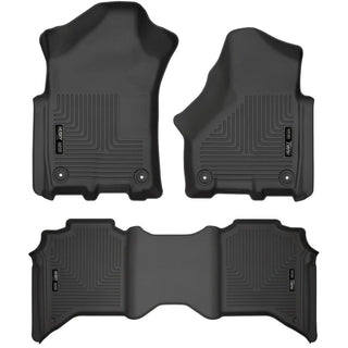 Husky Liners Black Weatherbeater Front and 2nd Seat Floor Liners: Ram 2500 / 3500 2019-2024