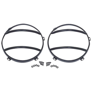 Kentrol Textured Black Euro Headlight Guards Pair: Jeep Wrangler JK 2007-2018