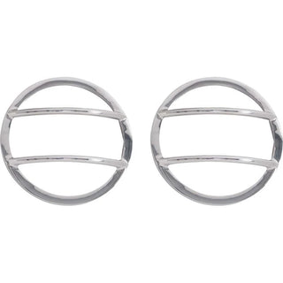 Kentrol Polished Silver Fog Light Cover Pair: Jeep Wrangler JK 2007-2018