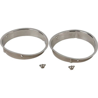 Kentrol Polished Silver Headlight Bezels Pair: Jeep Wrangler TJ 1997-2006