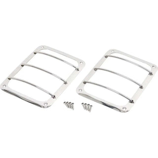 Kentrol Polished Silver Taillight Guard Pair: Jeep Wrangler JK 2007-2018