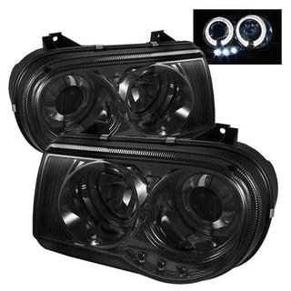 Spyder LED Dual Halo Projector Headlights (Smoke): Chrysler 300C 2005 - 2010
