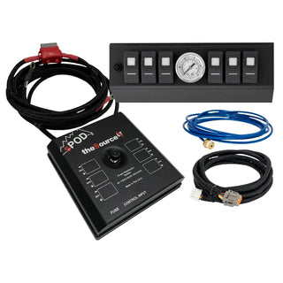 SPOD SourceLT Switch Panel: Jeep Wrangler JK 2007-2008 w/ Air Gauge and Blue LED