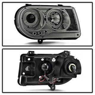 Spyder LED Dual Halo Projector Headlights (Smoke): Chrysler 300C 2005 - 2010