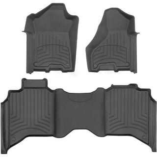 WeatherTech FloorLiner HP Front & Rear Floor Mats (Black): Ram 2500 & 3500 2019 - 2025 (w/ 1st Row Bucket)