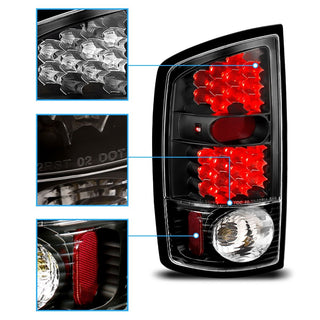 ANZO LED Tail Lights (Black): Dodge Ram 1500 2002 - 2005