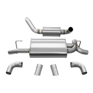 Corsa Touring Axle-Back Exhaust System (Turn Down Exit): Jeep Wrangler JL 2018 - 2025 (2.0L I4 / 3.6L V6)