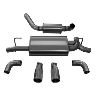 Corsa Touring Axle-Back Exhaust System (Black Tips): Jeep Wrangler JL 2018 - 2025 (2.0L I4 / 3.6L V6)