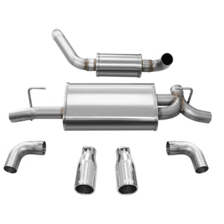 Corsa Touring Axle-Back Exhaust System (Polished Tips): Jeep Wrangler JL 2018 - 2025 (2.0L I4 / 3.6L V6)