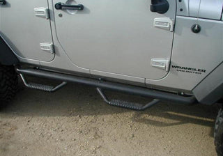 N-Fab Wheel-to-Wheel Nerf Step Bar 3in (TEXTURED BLACK): Fits Most Jeep Wrangler JK Models (2007-2018)