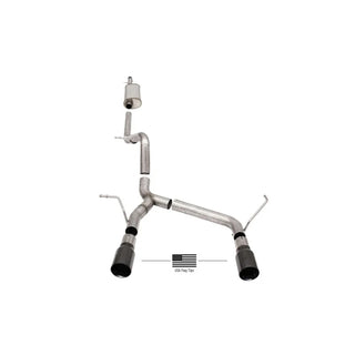 Corsa Sport Cat-Back Exhaust System (Black Tips w/ USA): Jeep Wrangler / Rubicon JK 2007 - 2018 (3.6L & 3.8L V6)