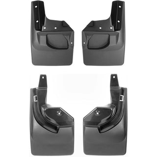 WeatherTech Front & Rear MudFlaps (4PC, Black): Jeep Wrangler 2018 - 2025 (w/ Safety Group Package)
