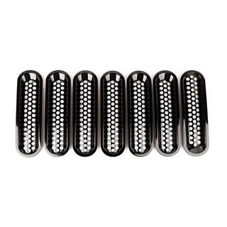 Rugged Ridge Perforated Grille Inserts: Jeep Wrangler JK 2007-2018 3.6L/3.8L V6