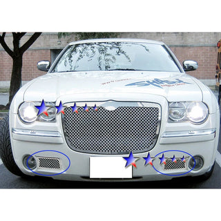 APS Polished Stainless Lower Mesh Grille (2.5mm, w/ Fog Lights): Chrysler 300C 2005 - 2010
