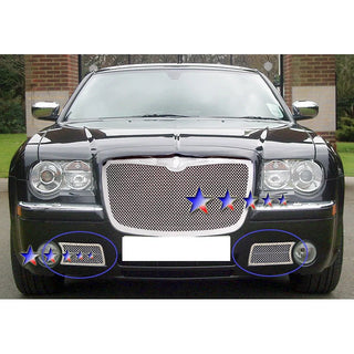 APS Polished Stainless Lower Mesh Grille (1.8mm, w/ Fog Lights): Chrysler 300C 2005 - 2010