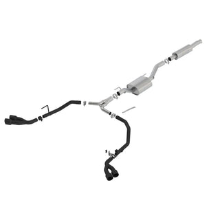 Borla S-Type Cat-Back Exhaust System (Dual Split Exit, Black Tips): Jeep Gladiator JT 3.6L V6 2020 - 2025