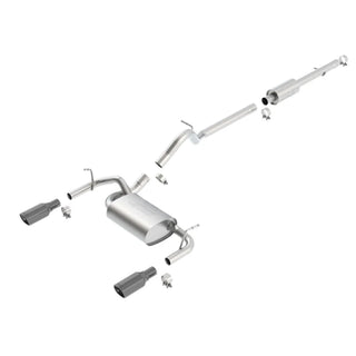 Borla Touring Cat-Back Exhaust System (Black Tips): Jeep Wrangler JK 3.6L V6 2012 - 2018