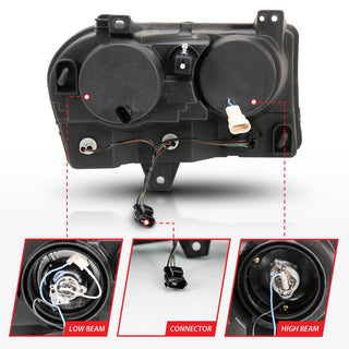 ANZO Projector Headlights w/ Halo (Black): Chrysler 300 2005 - 2010