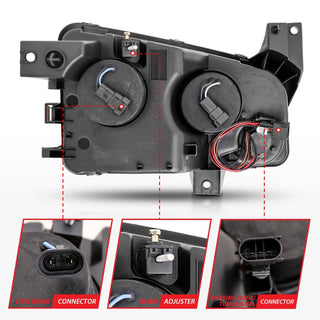 ANZO Halogen Projector Headlights w/ Halo (Black): Dodge Charger 2006 - 2010