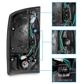 ANZO LED Tail Lights (Black): Dodge Ram 1500 2002 - 2005