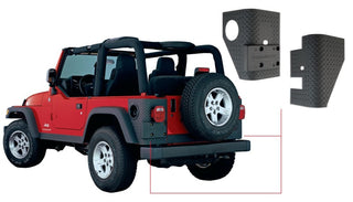 Bushwacker Trail Armor Rear Corner Guards: Jeep Wrangler 1997-2006 - Black