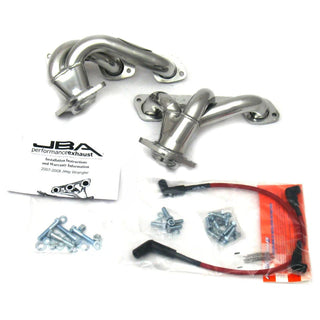 JBA Shorty Headers (Silver Ceramic): Jeep Wrangler 3.8L 2007 - 2011