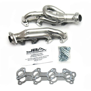 JBA Shorty Headers (Silver Ceramic): Dodge Ram 4.7L V8 1500 2002 - 2003