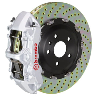 Brembo GT 6-Piston Front Big Brake Kit (Silver, Drilled, 365mm): Jeep Wrangler JK 2007 - 2018