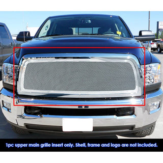 APS Polished Stainless Upper Mesh Grille (1.8mm Wire): Dodge Ram 2010 - 2012 (2500 & 3500)
