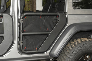 Rugged Ridge Fortis Tube Door Covers Rear Pair Black (REAR): Jeep Wrangler JL/JLU 2018-2024 3.6L/6.4L 392