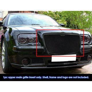 APS Black Stainless Upper Mesh Grille: Chrysler 300 & 300C 2005 - 2010