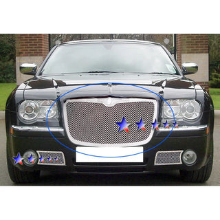 APS Polished Stainless Upper Mesh Grille (1.8mm Wire): Chrysler 300 & 300C 2005 - 2010