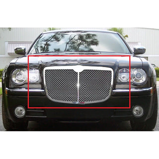 APS Polished Stainless Upper Mesh Grille (2.5mm Wire, Version 2): Chrysler 300 & 300C 2005 - 2010