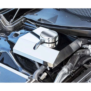 American Car Craft Polished Supercharger Coolant Tank Cover: Dodge Challenger 6.2L SRT Hellcat 2015 - 2023